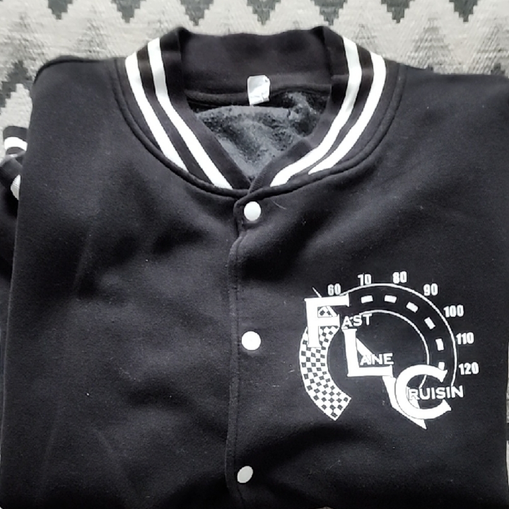 Black Varsity Jacket with White Accents